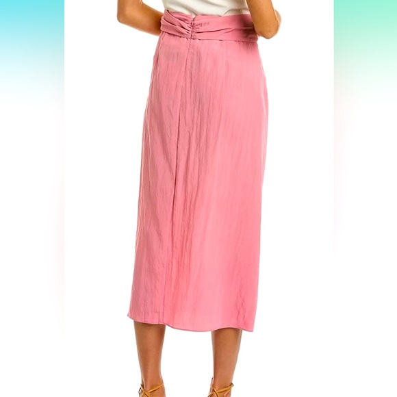 Vince Pink Midi Skirt Draped Knot Twist Front Slit Size Small Tencel NWT - Picture 3 of 9
